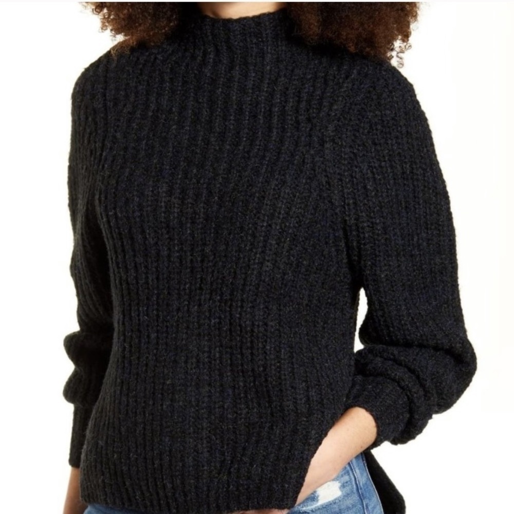 Keith mock neck sweater black/gray M